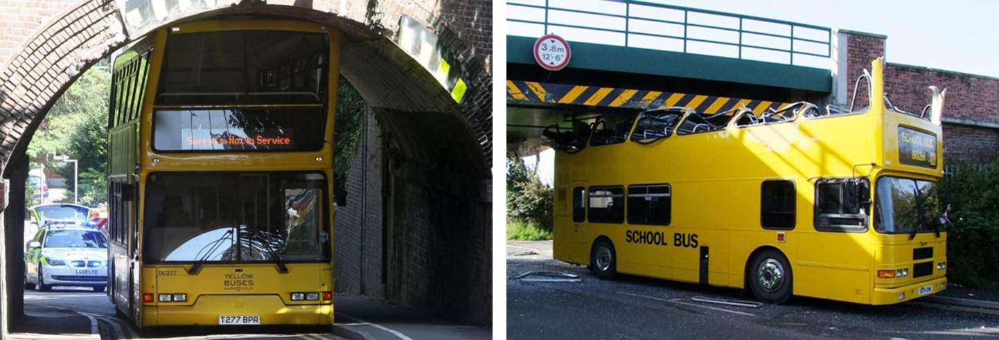 bus onder brug